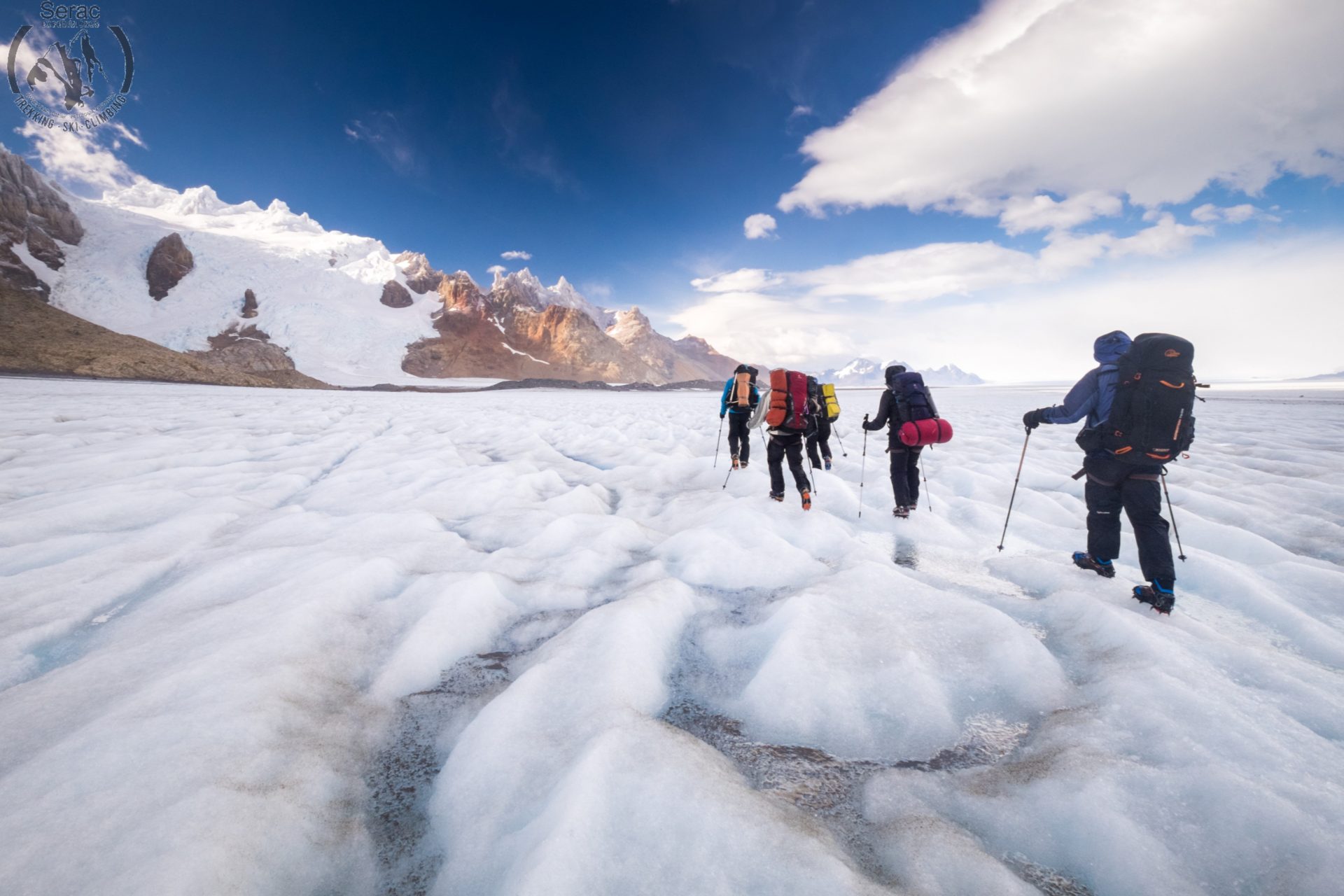 Glacier and granite spire in Southern Patagonia